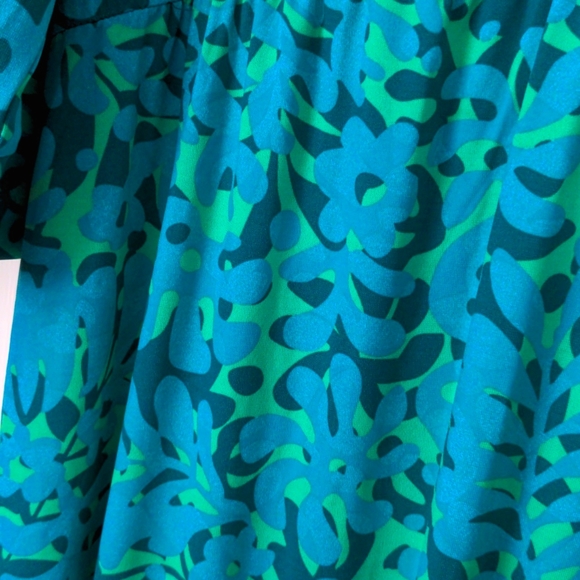 Blue & Green Patterned Designer Dress (NWT!) - Picture 3 of 8